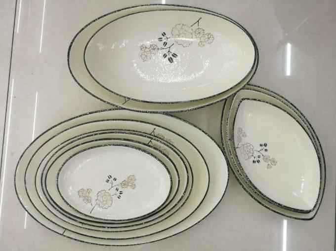 Korean Style White Porcelain Dinnerware Sets With Traditional Flower