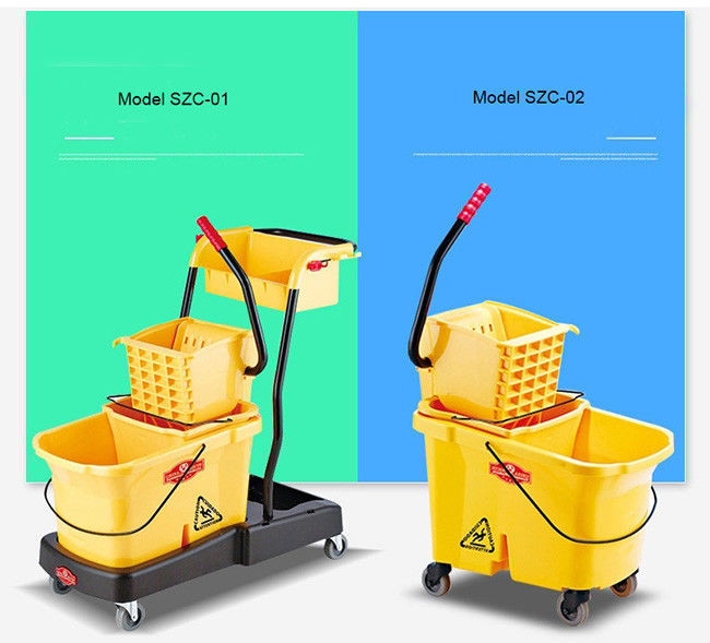 Multifunctional Yellow Plastic Hotel Cleaning Equipment With Mop Bucket