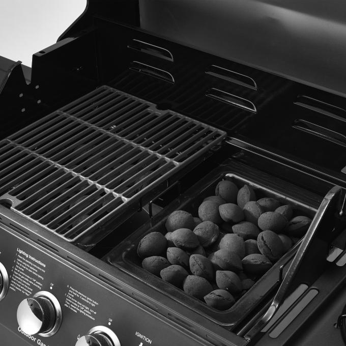 5 Burners And Side Burner Gas BBQ Grill With Gast Iron Hotplate And