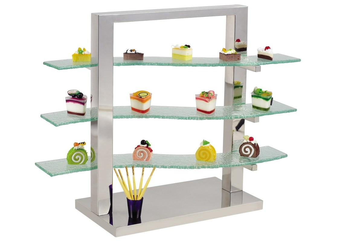 3 Layer Glass Cake Display Stand with Platters Decorating for Banquet Serving Buffet