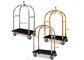 Hotel Lobby Room Service Trolley Stainless Steel Mirror Gold Finish with Red Carpet Platform