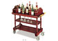 2 Shelves Black Wood Liquor Luxury Hotel Wine Trolley / Room Beverage Service Equipment