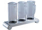 3-Holder Stainless Steel Stand for Square PC Juice Bottle, Restaurant Buffet Supplies