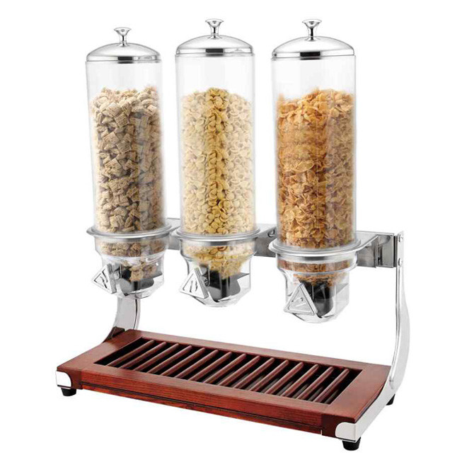 Cereal Dispenser Commercial Buffet Equipment Dry Food Container 3 Head