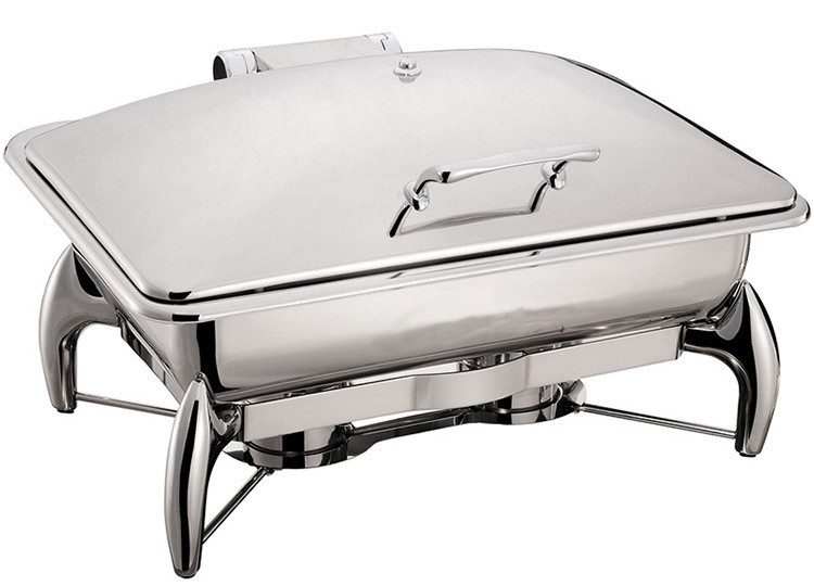 Stainless Steel Chafing Dish Mechanical Hinge Lid 9.0Ltr Food Pan