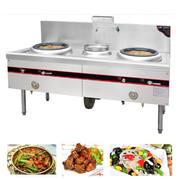 Stainless Steel Commercial Gas Cooking Stoves With 2 Burners 1 Spare