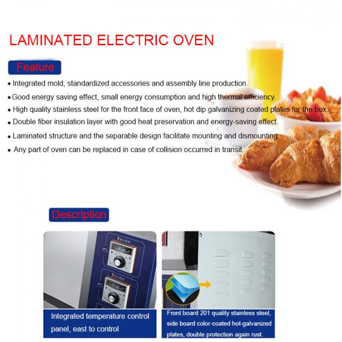 1 Deck 1 Tray Stainless Steel Electric Baking Ovens LaminatedType Features EnergySaving