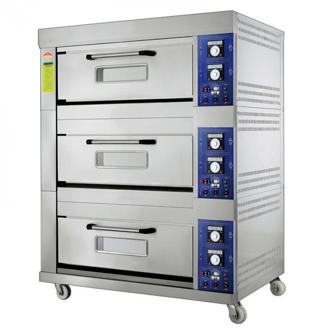 Laminated-Type Gas Bakery Oven With Timing Control and Adjustable Temperature Range 20~400°C Capacity 3 Decks 6 Trays