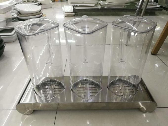 3Holder Stainless Steel Stand for Square PC Juice Bottle, Restaurant