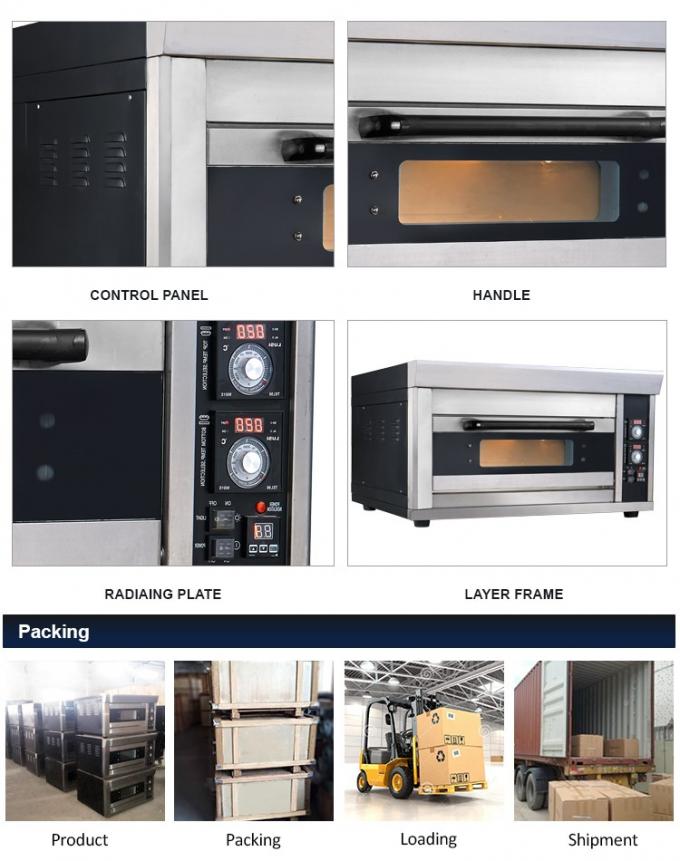 Pizza Oven Bread 1 Deck 2 Tray Gas Baking Ovens 530mm Height Gas Energy