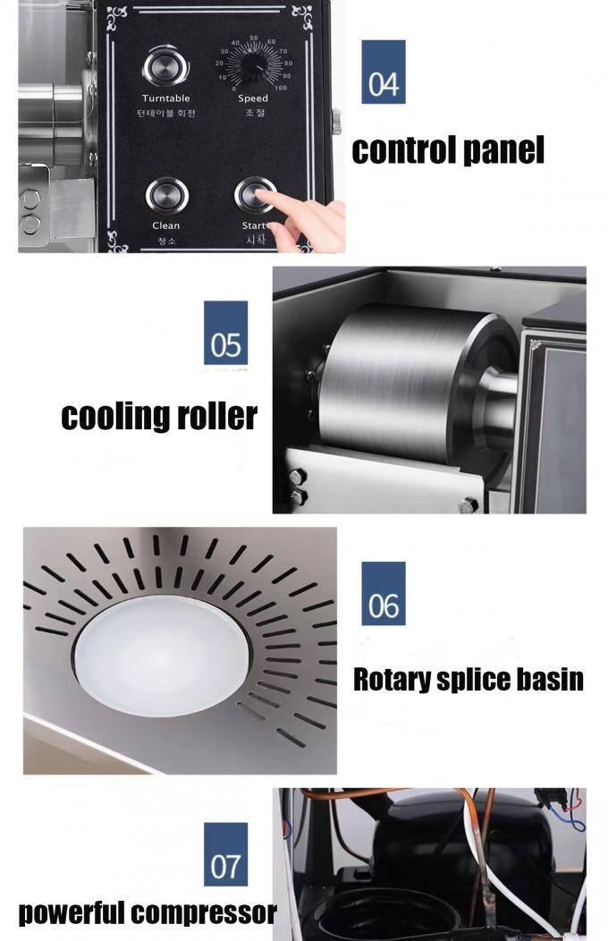 55KG Intelligent Snowlake Stainless Steel Ice Machine Black 220V 50HZ