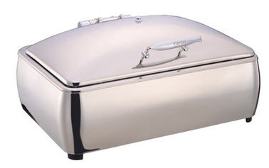Full Size Stainless Steel Induction Chafing Dish GN1/1 Food Pan 9.0Ltr with Matching Stand Buffet Food Warmer