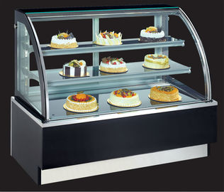 floor type curved glass 3-layer cake chiller showcase with size 90cm length in stainless or marble base color optionl