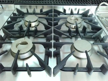 Free Standing 4 Burners Commercial Gas Range 800 X 900 X 940 With Electric Oven 220V