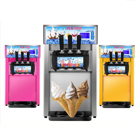 commercial Ice cream machine desktop three-color soft ice cream machine  stainless steel body