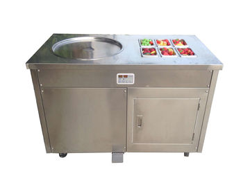Single Flat Pan Fried Ice Cream Roll Machine With Optional Container