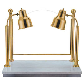 Gilded Food Warmer Lamp Station Commercial Buffet Equipment Marble Bottom Double Lamp