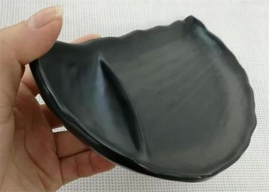 Half-moon Black Melamine Plate Imitation Porcelain Dinnerware Sets Length 27cm