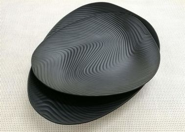 Imitation Porcelain Dinnerware Sets Korean - style Plate Black Color Ripple Finish