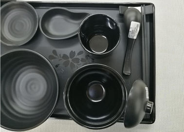 Imitation Porcelain Dinnerware Sets Japanese And Korea Series Tableware Black Melamine