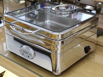 Temperature Memory Stainless Steel Cookwares / Square Electric Chafing Dish