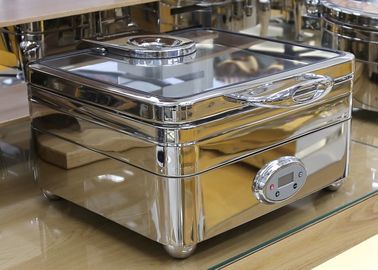 Temperature Memory Stainless Steel Cookwares / Square Electric Chafing Dish