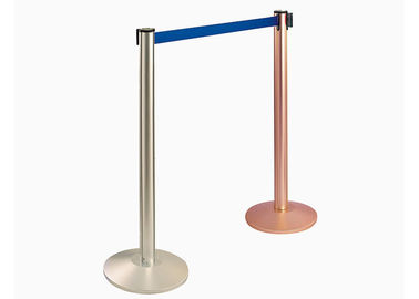 Retractable Belt Type Railing Stand Stainless Steel Crowd Control / Guidance Stanchion with Dia.32CM Wide Weighted Base