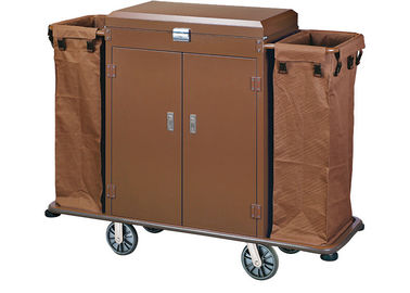 Small Housekeeping Carts For Hotels / Room Service Equipments with 2 Heavy Duty Fiber War Bags