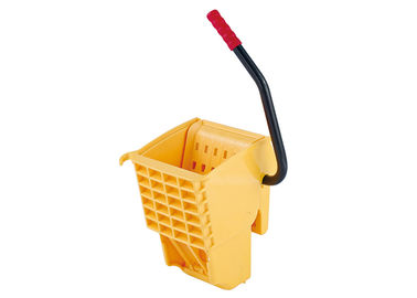 Multifunctional Yellow Plastic Hotel Cleaning Equipment With Mop Bucket / Press Wringer