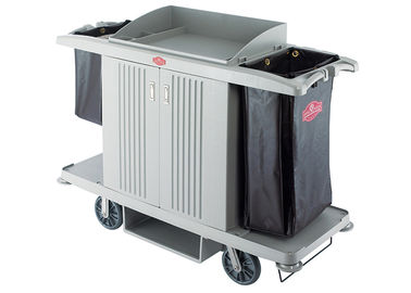 Black / Grey Room Service Equipments / Hotel Room Supplies 2 Shelves Transport Cart