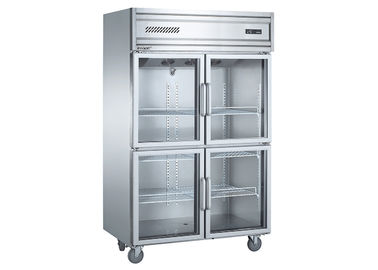 Imported Aspera Compressor Six Glass Door Commercial Kitchen Refrigerator with Four Mobile Castors