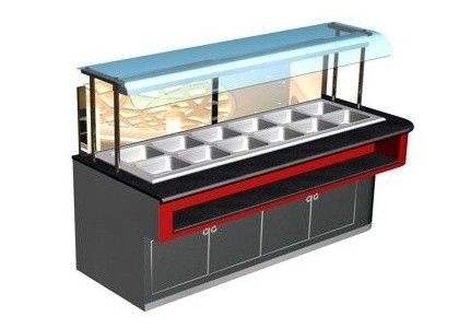 Smooth Wall Lean Cold 1kw Commercial Buffet Equipment 300L For Seafood With Wood