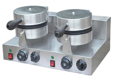 Commercial Use Double Head Waffle Baker Snack Bar Equipment 2600W 220V