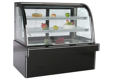 Black Marble Stainless Steel Refrigerated Cake Showcase With Back Sliding Door