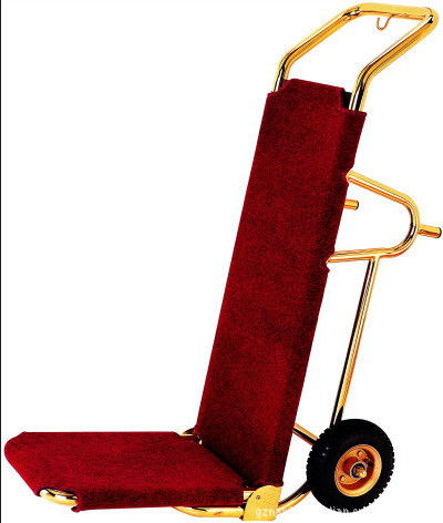 Titanium Plated Baggage Trolley With Rubber Wheel , 460*560*1180mm