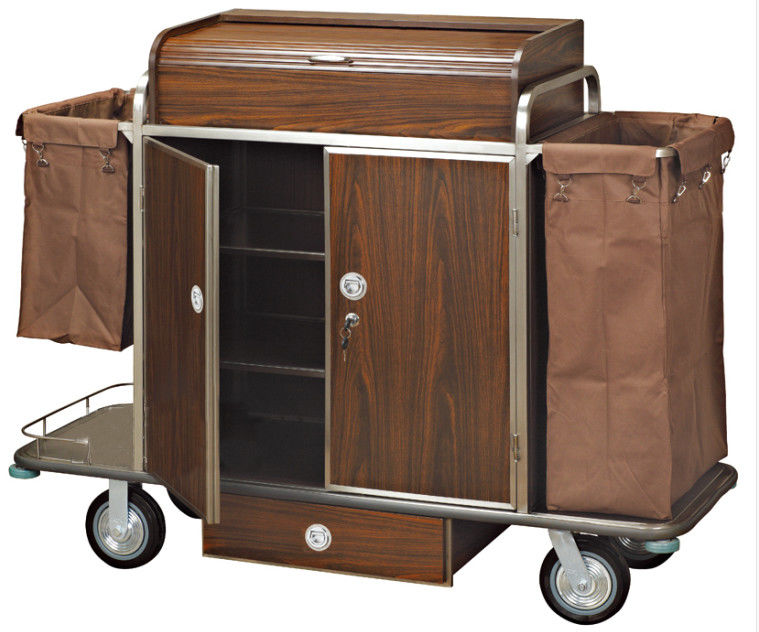 Brown Room Service Trolley For Hotel
