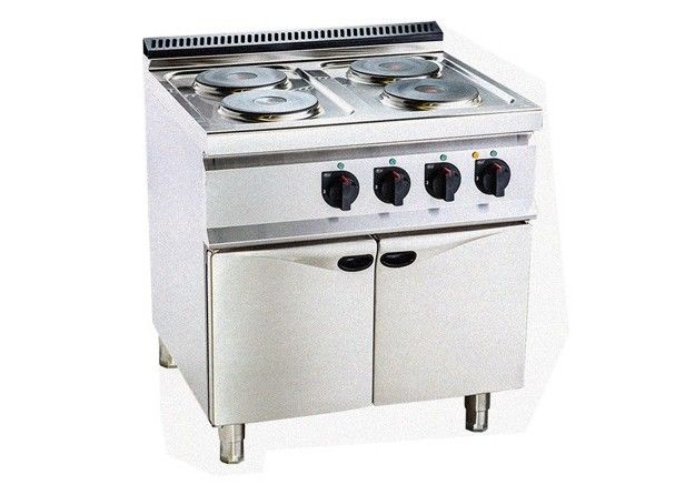 Electric 4 Hot Plate Cooker professional kitchen equipment With Cabinet 800*700*920mm