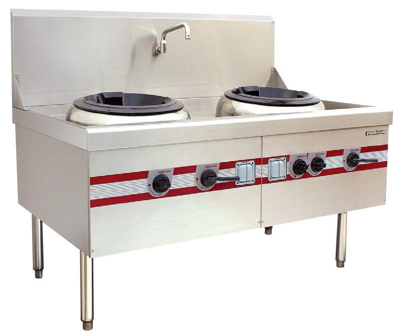 Air Blast Type Wok Range Double Burner Cooking Stove 1500 x 910 x (810