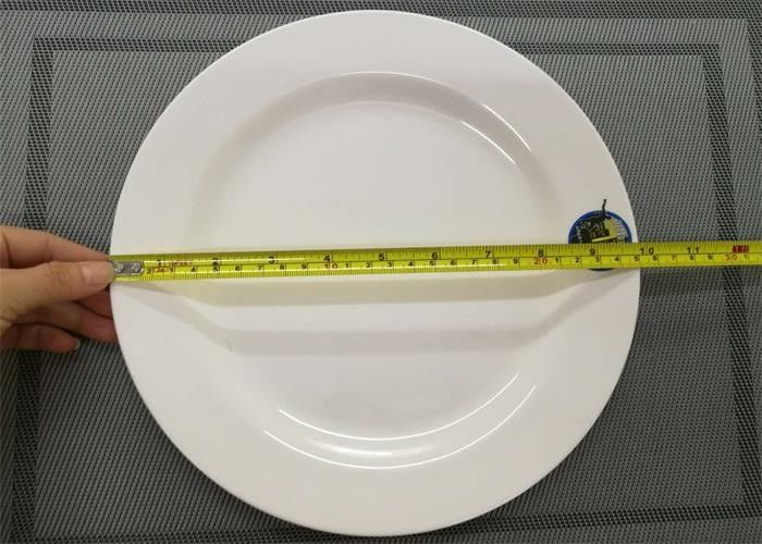 White Porcelain Dinnerware Sets Wide Rim Round Plate ...