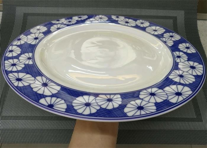 Dia. 27cm White Porcelain Plates Ceramic Round Plate Decorative Pattern