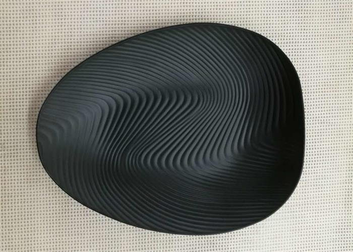 Imitation Porcelain Dinnerware Sets Korean style Plate Black Color