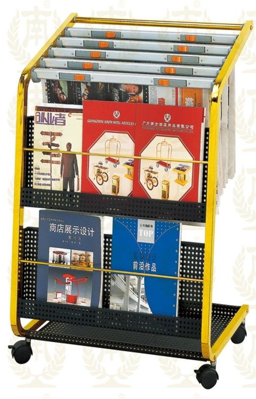 Stainless Steel Information Newspaper Rack With Copper Plated , 650x400x900mm