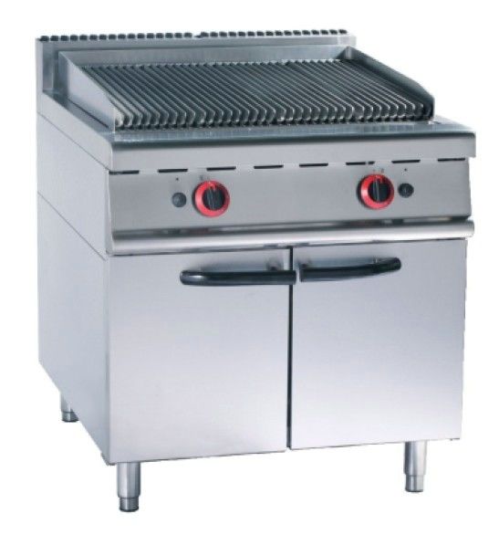 Stainless Steel 380V Gas Lava Rock Grill With Cabinet 12KW ...