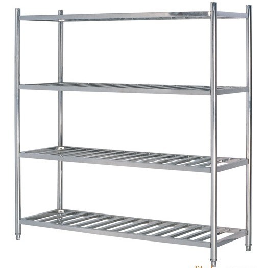 Stainless Steel 4Layer Round Tube Shelves Kitchen Storage Rack 1200