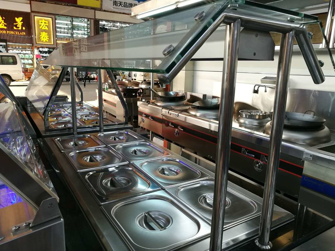 Marble Stainless Steel Catering Equipment Hot Food Unit Standing Bain Marie 1600*900*800+560mm