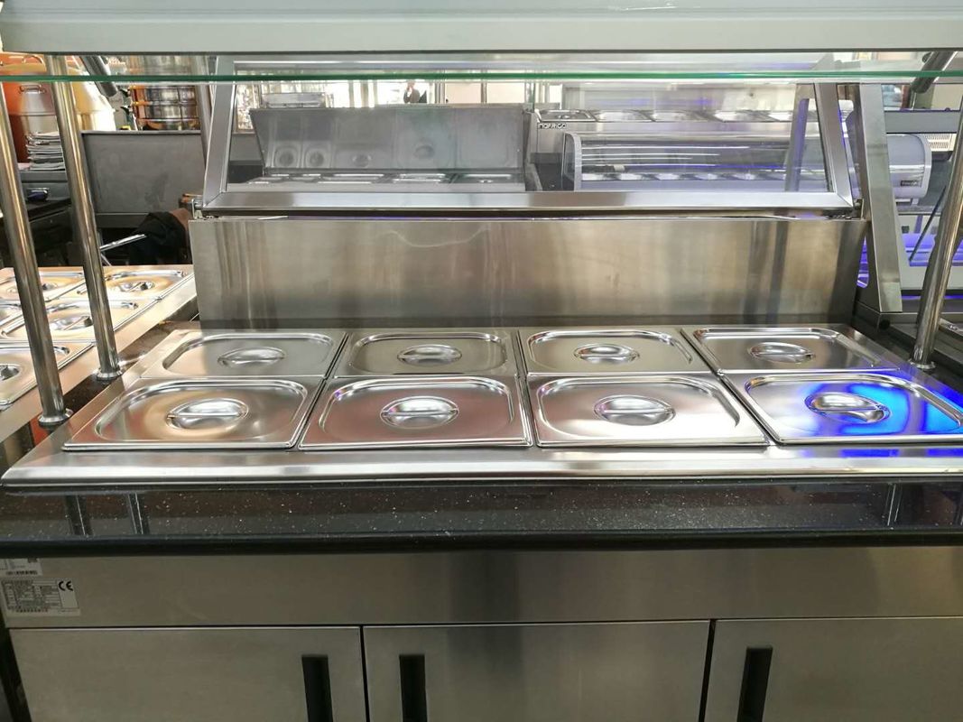 Marble Stainless Steel Catering Equipment Hot Food Unit Standing Bain Marie 1600*900*800+560mm