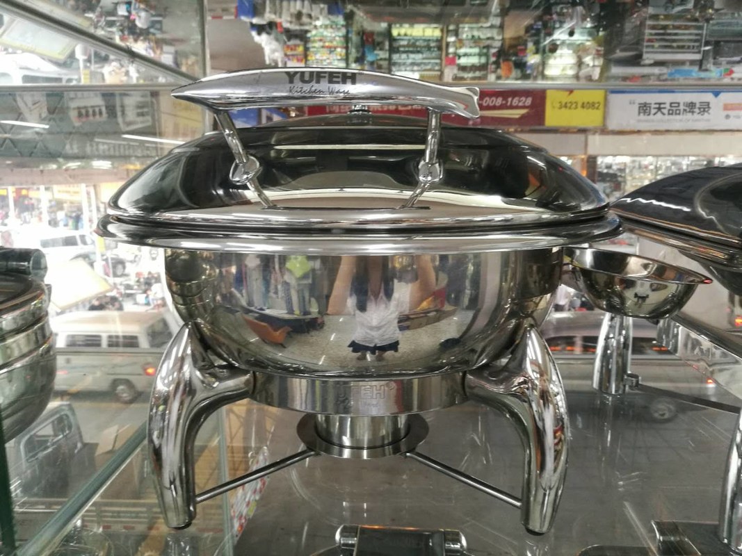 Round Chafing Dish Hydraulic Lid with Glass Window Optional φ35cm 6