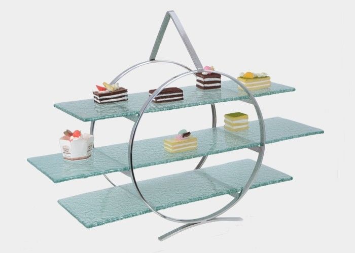 3 Layer Dim Sum Display Stand for Serving Buffet Food Melding Green