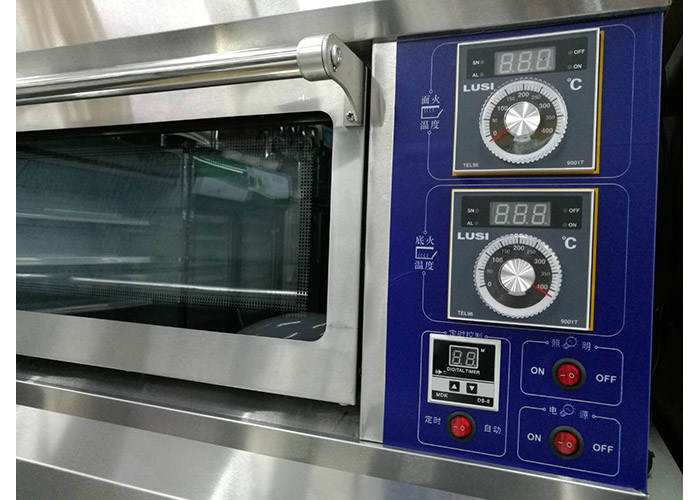 Energy Saving 3 Trays Stainless Steel Electric Baking Ovens Laminated Type , Temperature