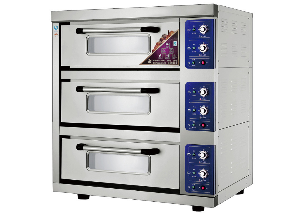 Energy Saving 3 Trays Stainless Steel Electric Baking Ovens Laminated